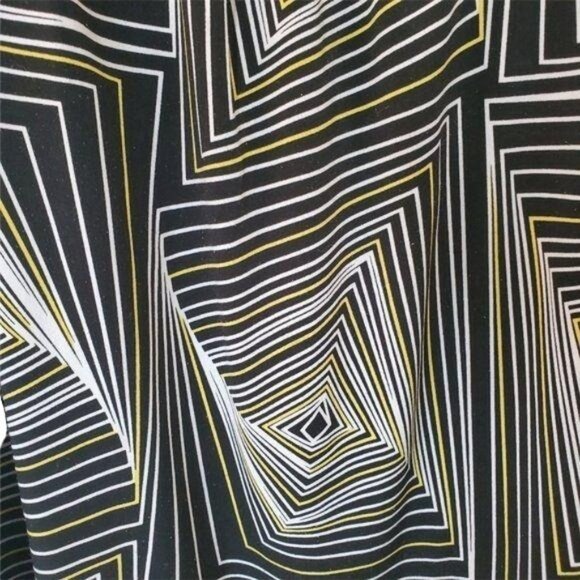 Vintage Worthington Womens 3XG Geometric Print Short Sleeve Blouse Black/White/Y - Picture 3 of 9